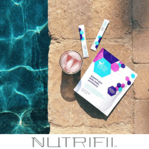 Brands at Beauty of Action, Elite drink product next to a pool